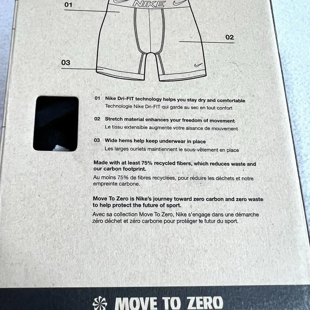 Nike Dri-FIT Essential Micro Men's Boxer Brief 2 Pack 5” inseam Medium Black NEW
